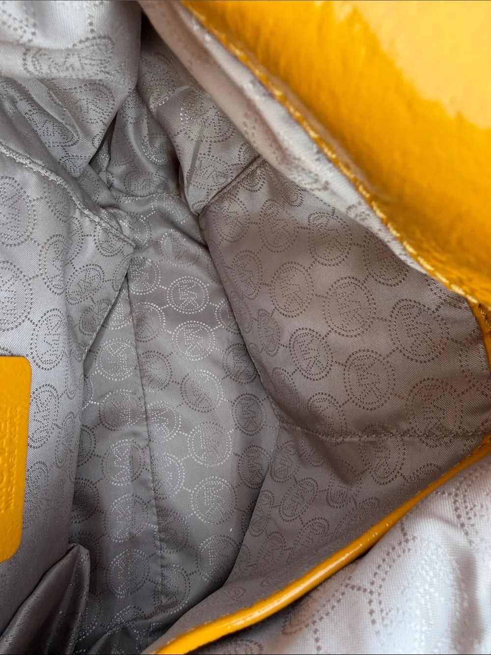 Michael Kors Bright Yellow/goldenrod Leather Chain-Link Shoulder Bag